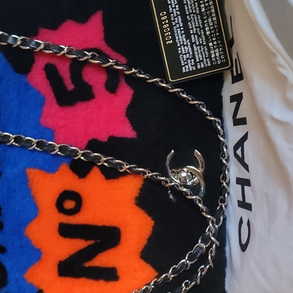 CHANEL Handbags - Limited Edition CHANEL Lagerfeld's Pop Art No.5 Shearling & Lamb Maxi Flapbag